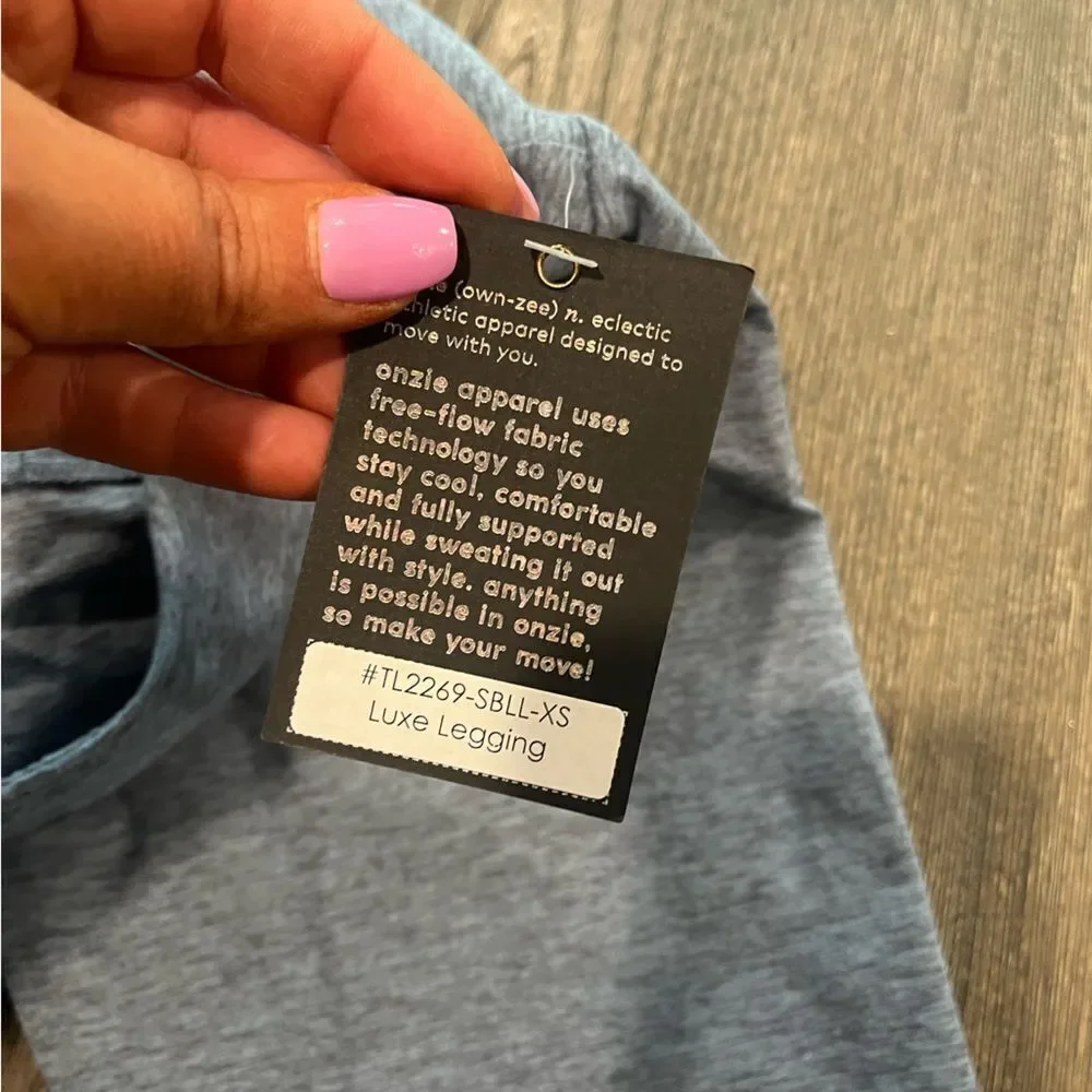 NWT Tonal Onzie Luxe Leggings Heathered Blue Size XS